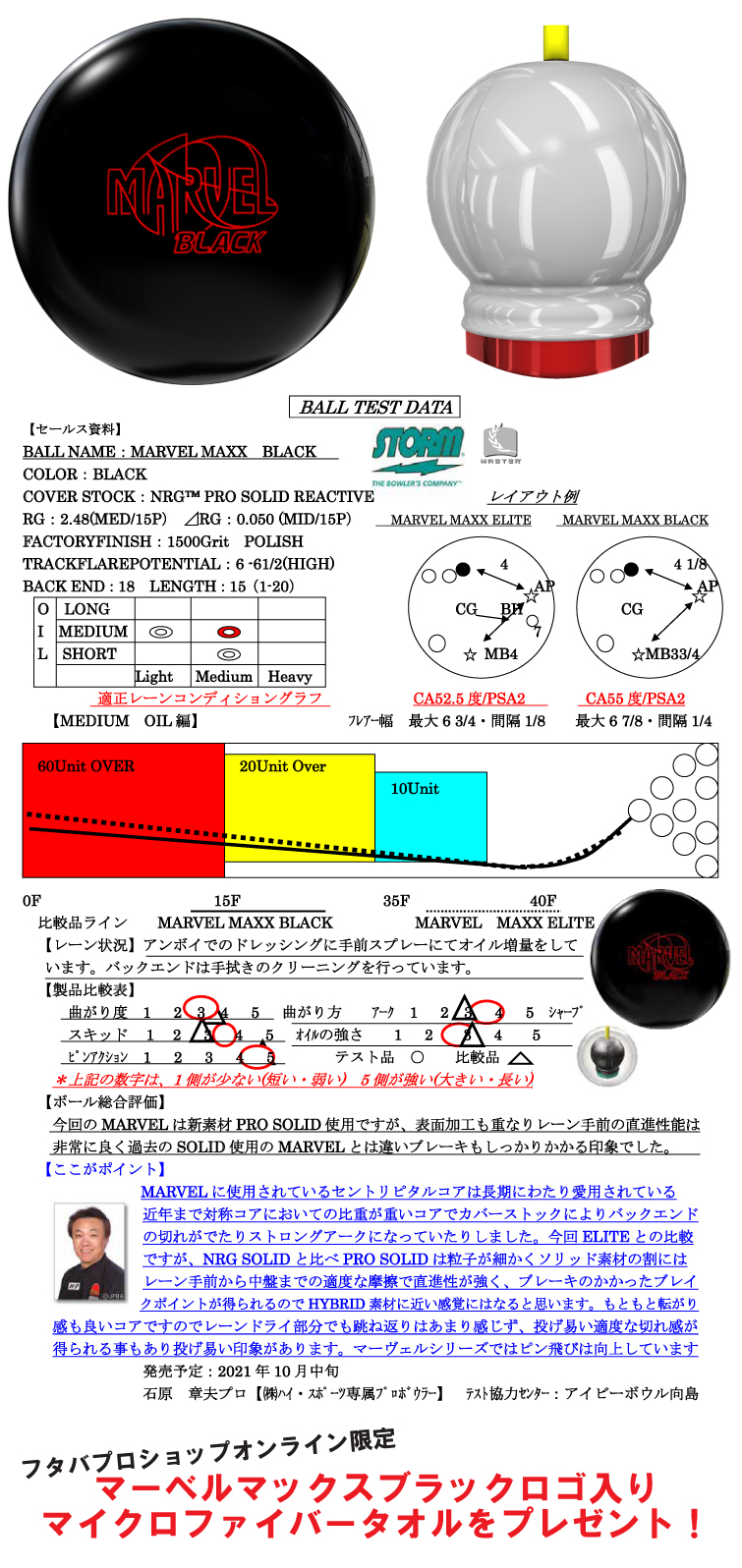 【ボウリングボール ストーム STORM】マーヴェルマックスブラック　MARVEL MAXX BLACK