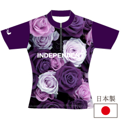 【ladycat】【 日本製 】 バラ （ ムラサキ ） ウェア ポロシャツ ＆ ジップポロ  / レディース / ボウリングウェア / メール便可