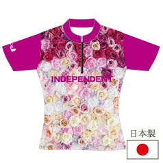 【ladycat】【 日本製 】 バラ （ ホワイト ） ウェア ポロシャツ ＆ ジップポロ  / レディース / ボウリングウェア / メール便可